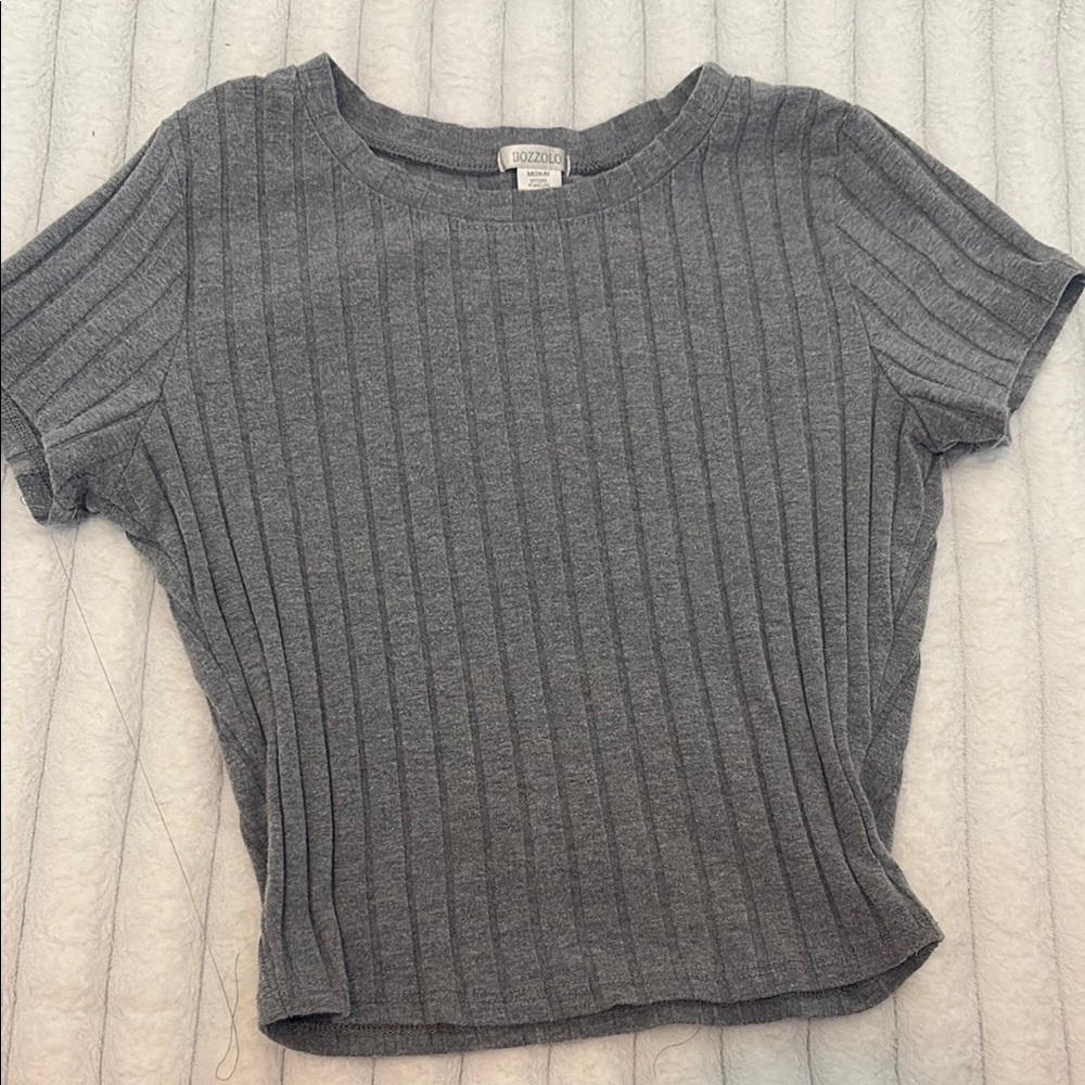 Bozzolo Charcoal Ribbed Crop Top (never worn but no tags)